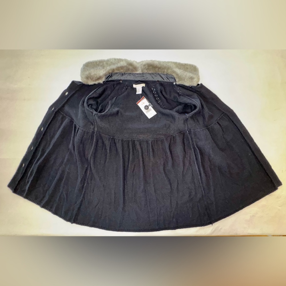 NWT Wool Blend Sweater Dress Coat w/Removable Faux Fur Collar (L) - Picture 10 of 17